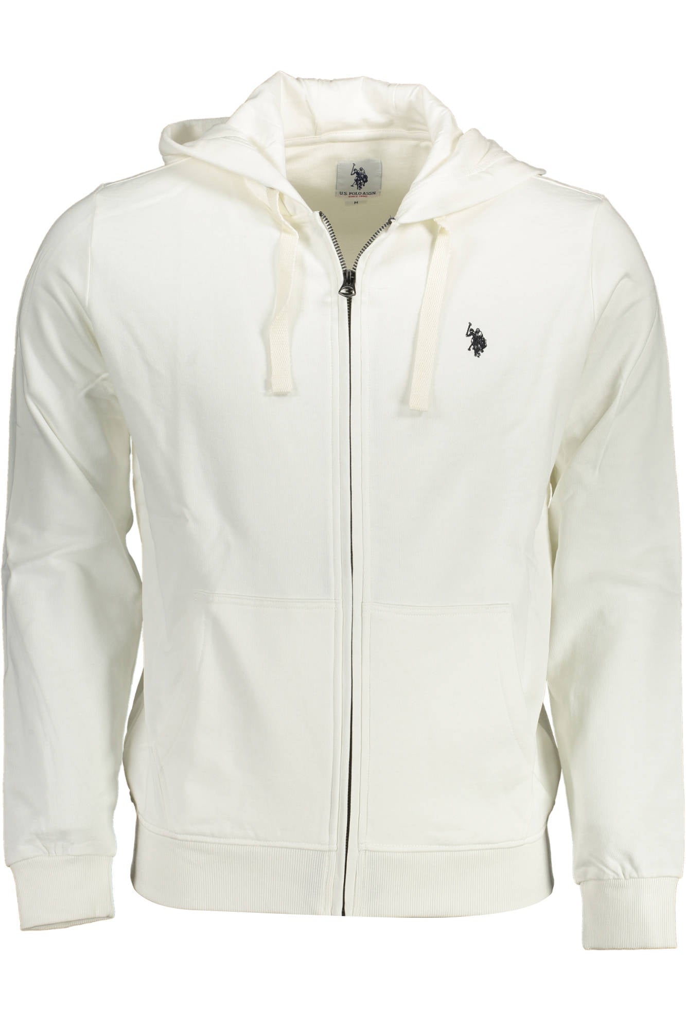 US POLO MEN'S WHITE ZIP-UP SWEATSHIRT 