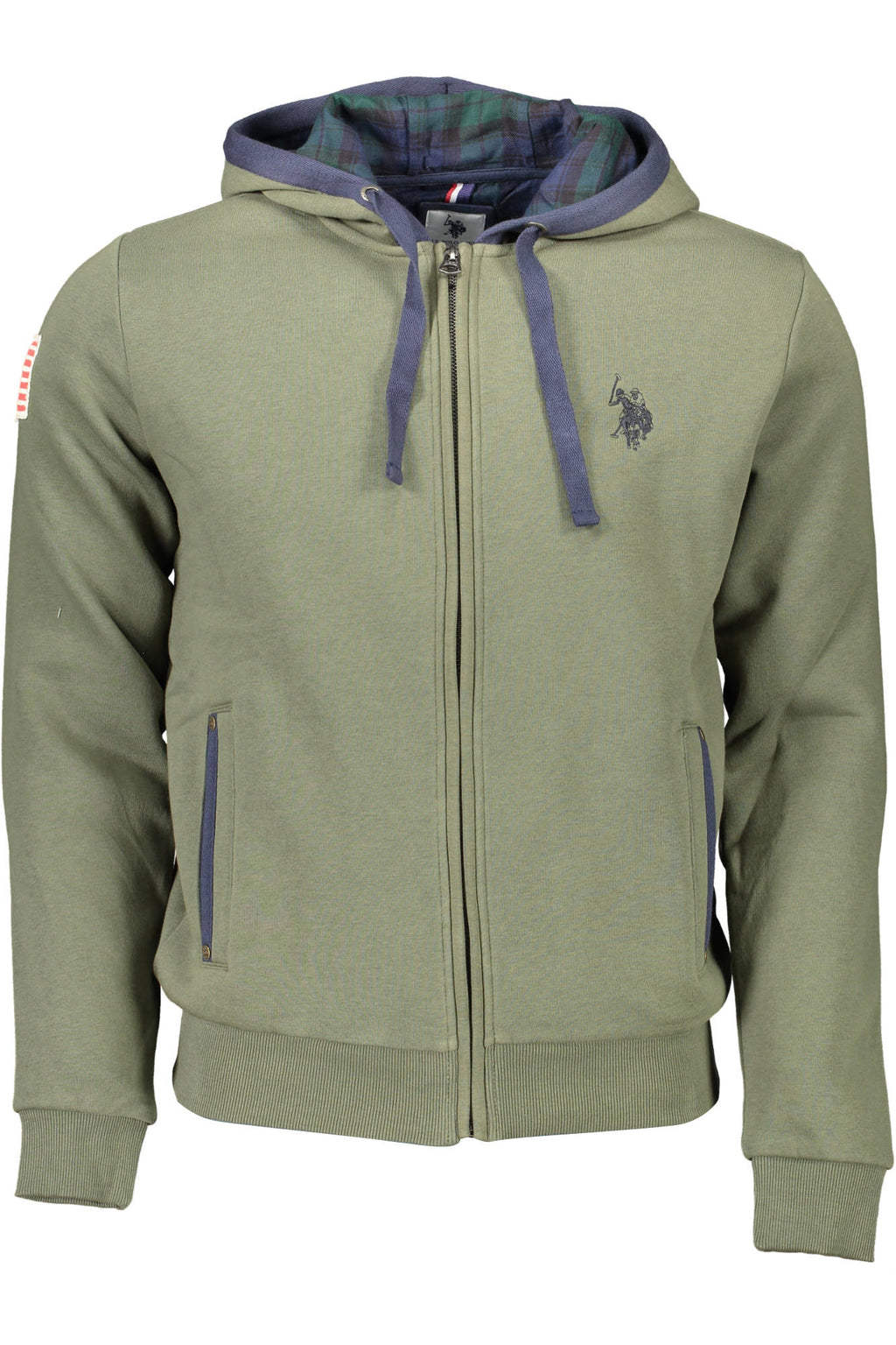 US POLO MEN'S GREEN ZIP-UP SWEATSHIRT 