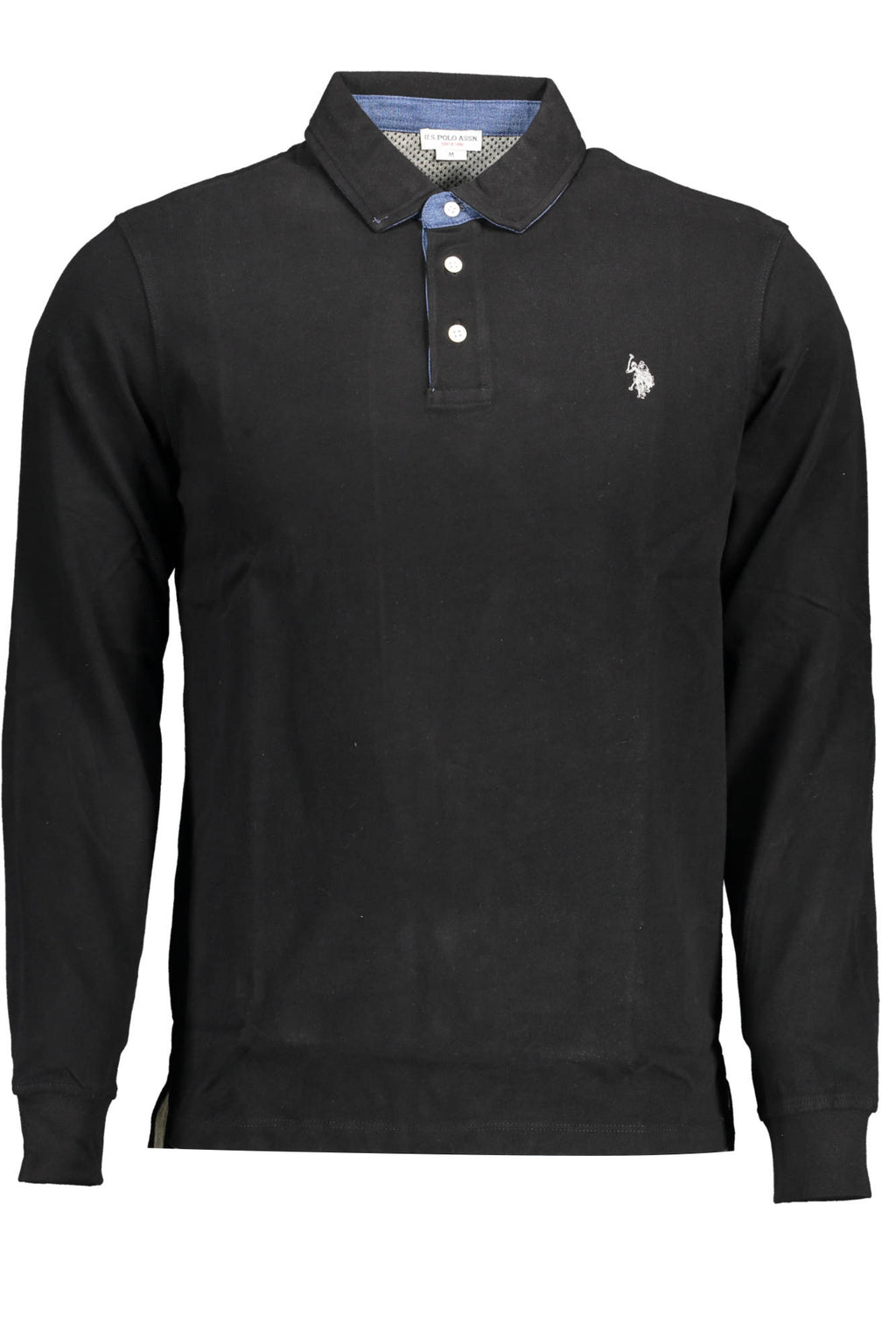 POLO DE MANGA LARGA PARA HOMBRE DE EE. UU. NEGRO 