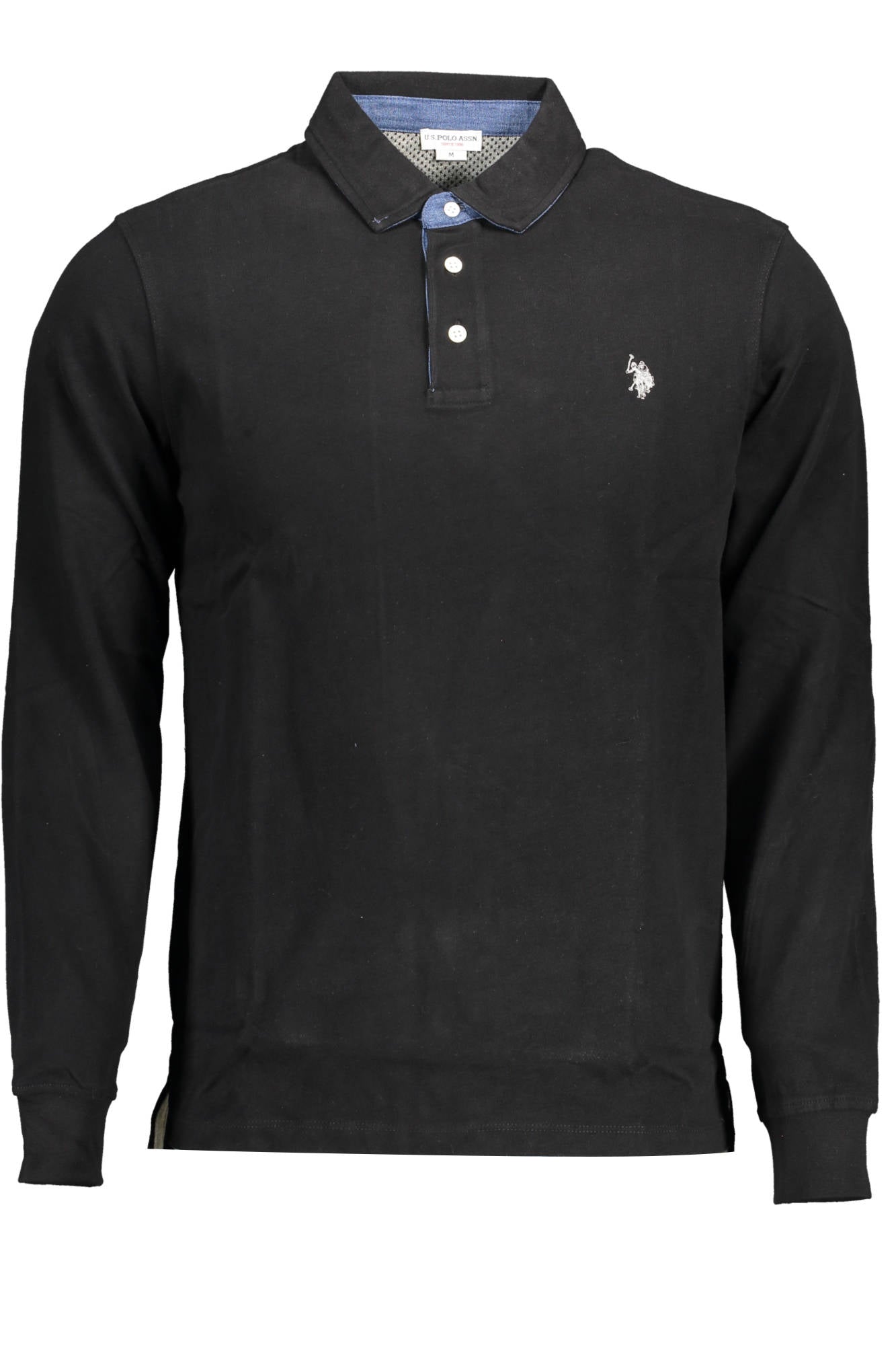 POLO DE MANGA LARGA PARA HOMBRE DE EE. UU. NEGRO 