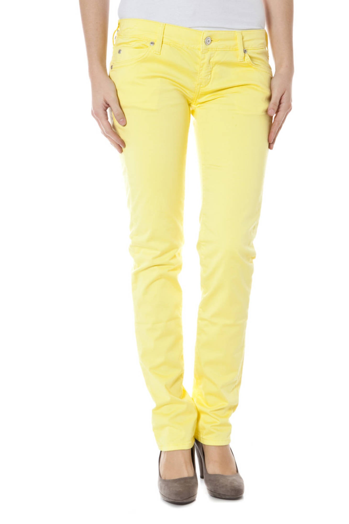 ZUELEMENTS YELLOW WOMEN'S TROUSERS 