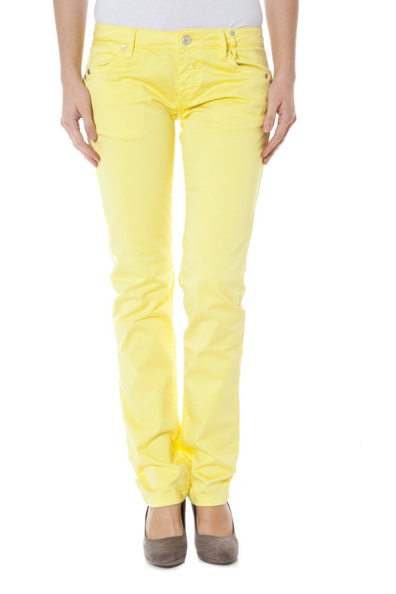 ZUELEMENTS YELLOW WOMEN'S TROUSERS 