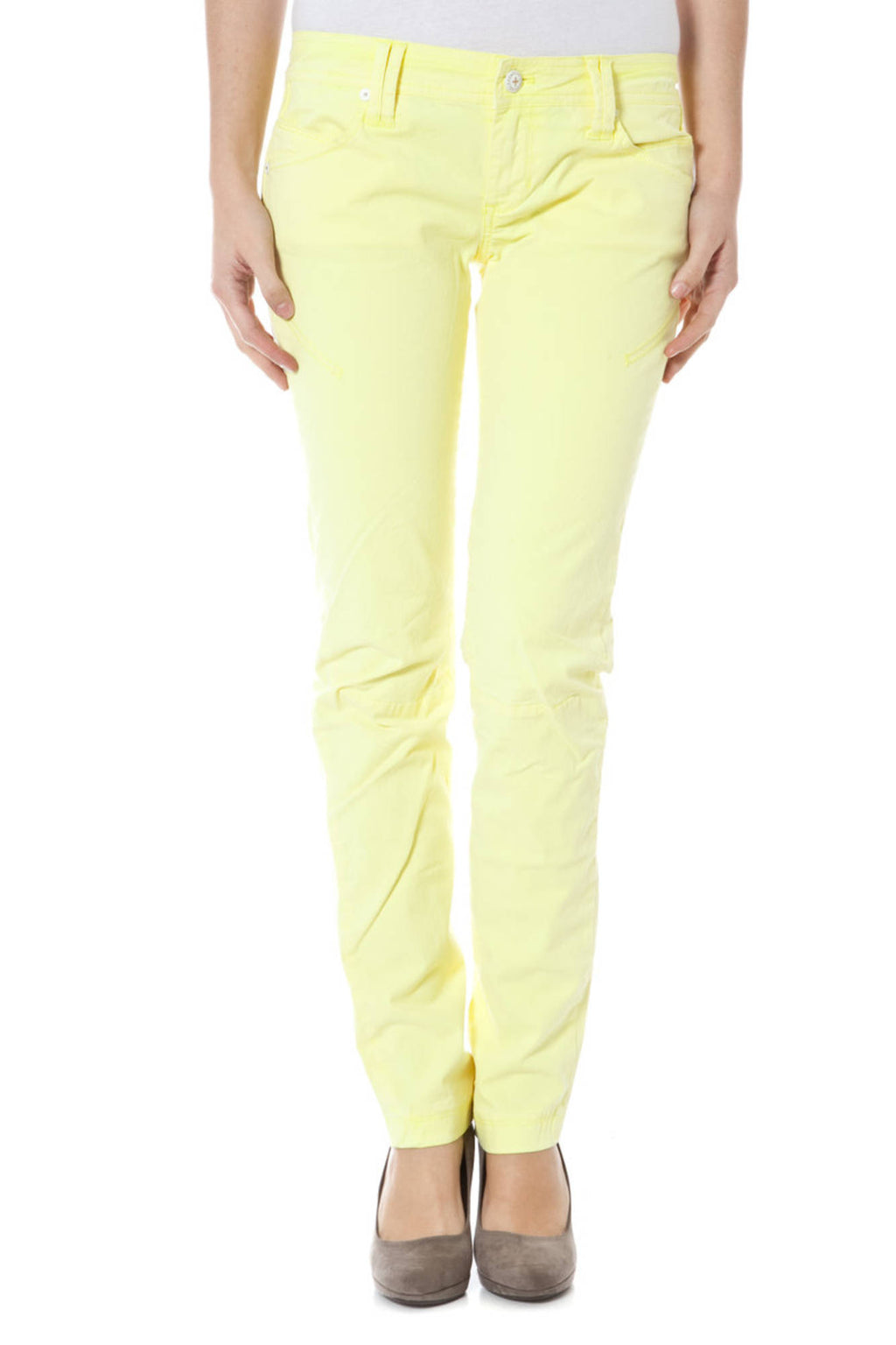 ZUELEMENTS YELLOW WOMEN'S TROUSERS 