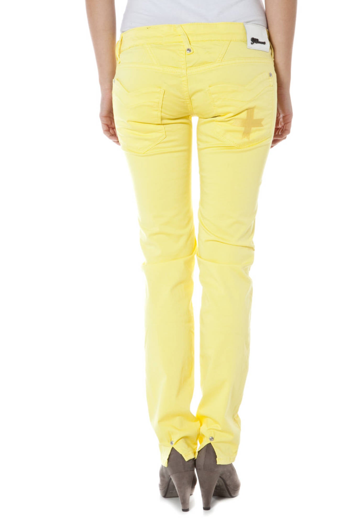 ZUELEMENTS YELLOW WOMEN'S TROUSERS 