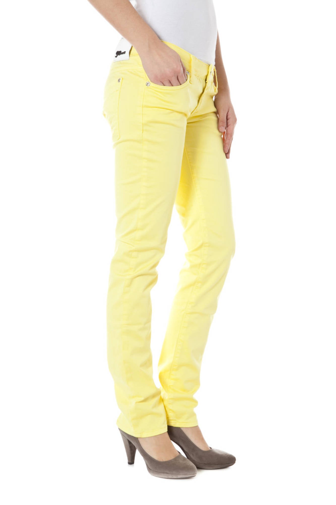 ZUELEMENTS YELLOW WOMEN'S TROUSERS 