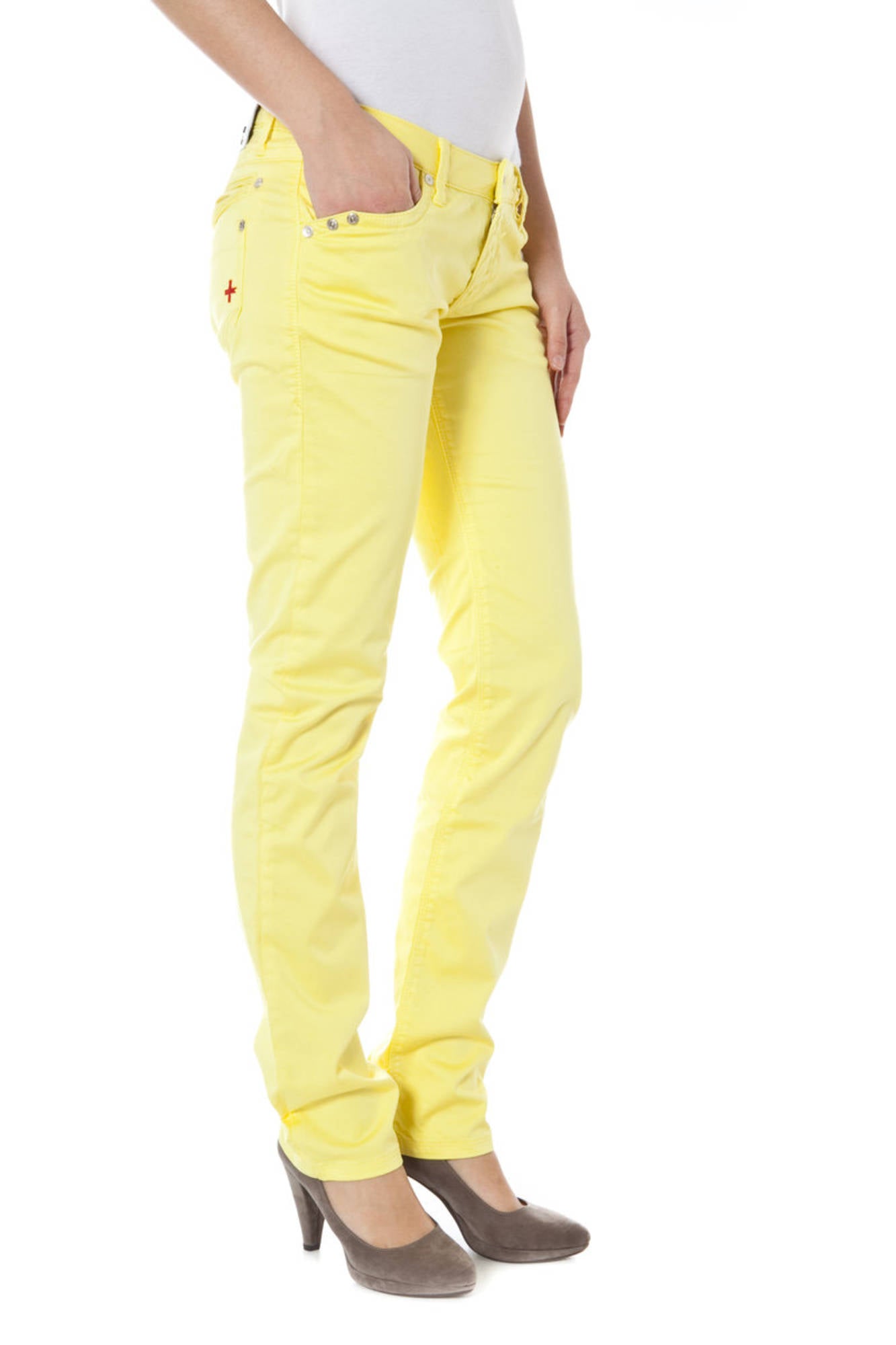 ZUELEMENTS YELLOW WOMEN'S TROUSERS 